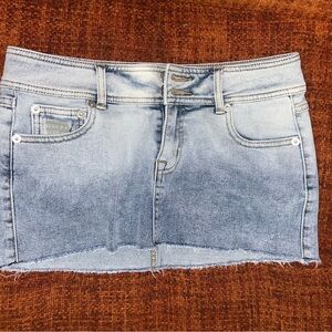 Dolls Kill Light Blue Denim Mini Skirt